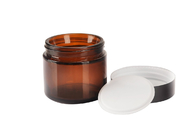 O cosmético de vidro luxuoso ambarino range o produto comestível Eco não tóxico amigável
