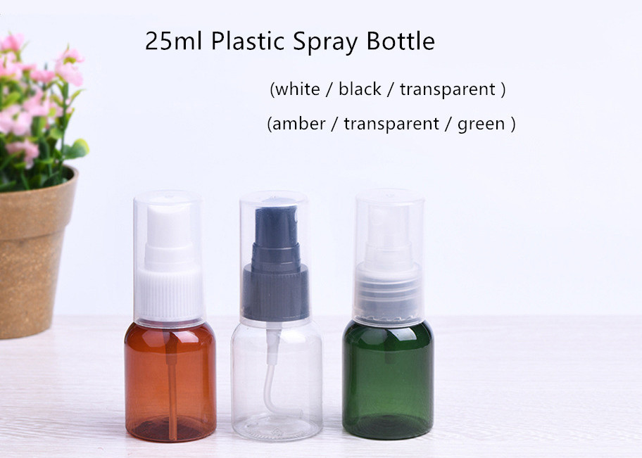 material plástico do ANIMAL DE ESTIMAÇÃO cosmético feito sob encomenda pequeno dos recipientes do pulverizador 25ml para o perfume