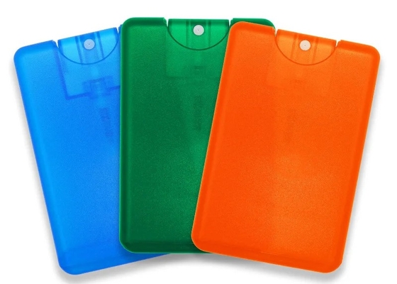 Compacto Mini Plastic Spray Pocket Perfumes Desinfetante de Mãos Cartão de Crédito Botão Com Bocal de Plástico
