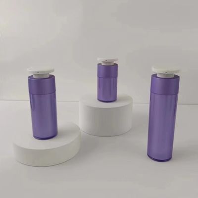 Garrafa de plástico de plástico roxo com bomba de pressão branca