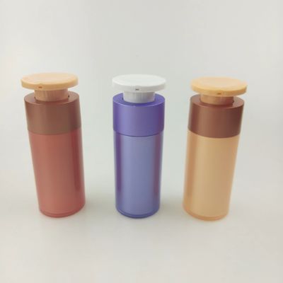 Garrafa de plástico de plástico roxo com bomba de pressão branca