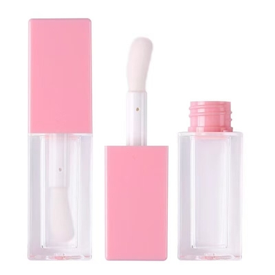 5ml tubo de brilho labial brilho labial gradiente tubos vazios logotipo personalizado recipiente preto com escova