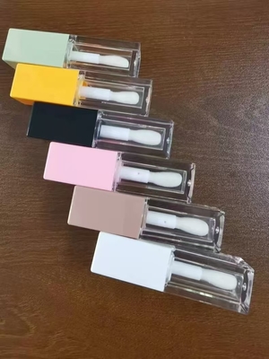 5ml tubo de brilho labial brilho labial gradiente tubos vazios logotipo personalizado recipiente preto com escova