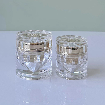 Frasco de creme acrílico em forma de diamante garrafa de plástico tampa de parafuso garrafa de creme para os olhos