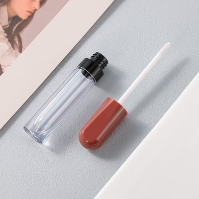 DIY 4g Tubo de batom de boca redonda vazia com fecho de parafuso de vedação de borracha Tubo de bálsamo labial de plástico para embalagem de recipientes cosméticos