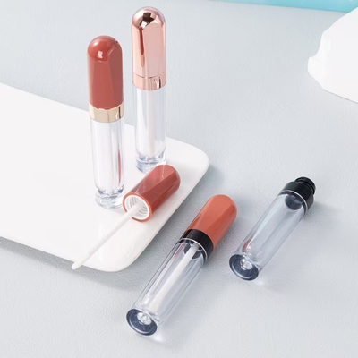 DIY 4g Tubo de batom de boca redonda vazia com fecho de parafuso de vedação de borracha Tubo de bálsamo labial de plástico para embalagem de recipientes cosméticos