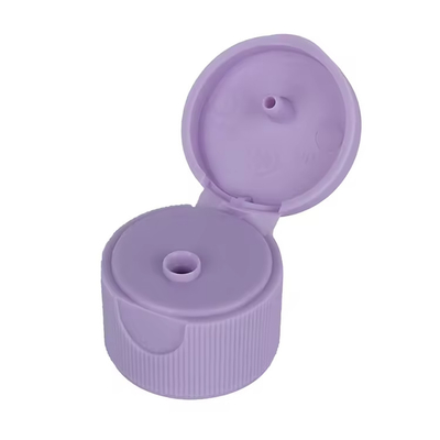 Botão de Shampoo de parafuso Cobertura de plástico transparente com Flip Top de alumínio liso e tampa de puxa