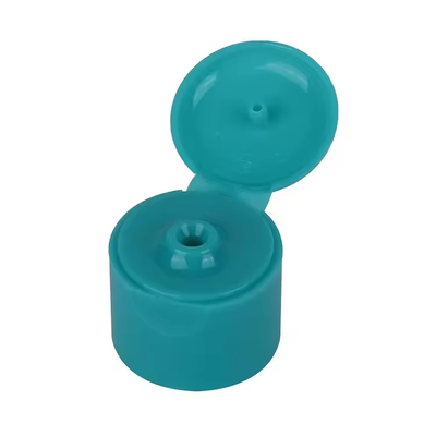 Botão de Shampoo de parafuso Cobertura de plástico transparente com Flip Top de alumínio liso e tampa de puxa