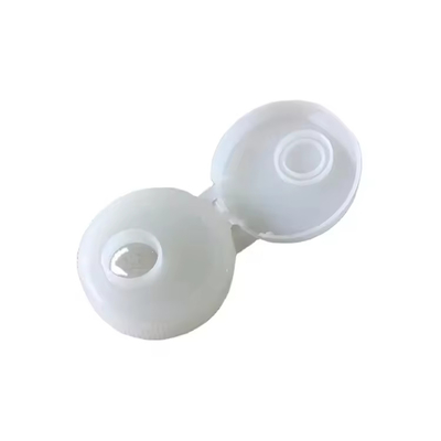 Botão de Shampoo de parafuso Cobertura de plástico transparente com Flip Top de alumínio liso e tampa de puxa