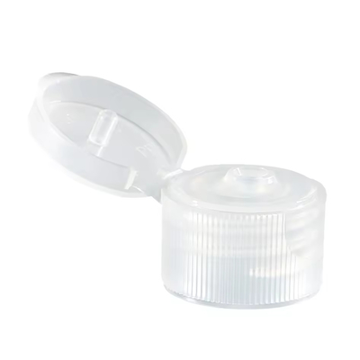 Botão de Shampoo de parafuso Cobertura de plástico transparente com Flip Top de alumínio liso e tampa de puxa