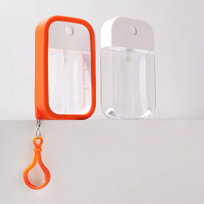 Frasco de spray cosmético de plástico PETG recarregável portátil de 30ml 50ml, formato de cartão, estrutura de borracha, fácil de usar para viagem