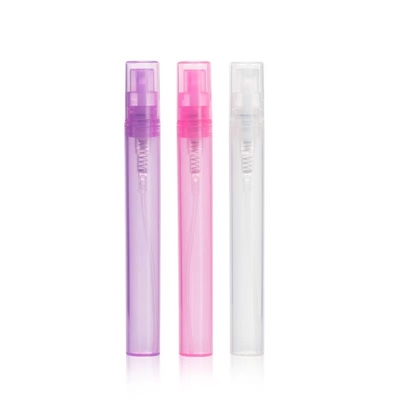 10 ml de frasco de amostra de vidro de perfume de mini spray transparente com bomba de spray de plástico à prova de vazamento Sim