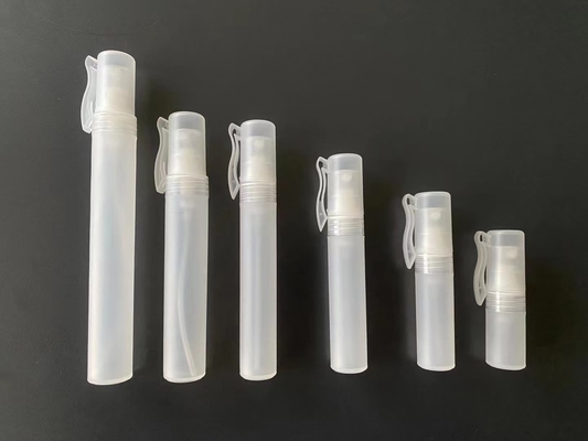 100 ml de frasco de perfume de plástico de animais de estimação preto transparente e vazio com spray de plástico