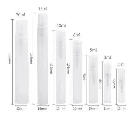 10 ml PET plástico transparente frasco de perfume spray cosmético frasco de névoa fina cuidados com a pele soro loção shampoo
