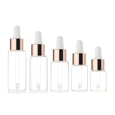 Garrafa de óleo essencial de vidro transparente de 5 ml 10 ml 15 ml 20 ml 30 ml 50 ml 100 ml vazia