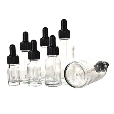 Material de base de vidro Garrafa de óleo essencial Vazio 5ml 10ml 15ml 20ml 30ml 50ml 100ml Cor transparente