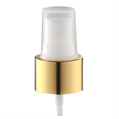 Pulverizador de spray de névoa fina anodizado de alumínio metálico dourado de luxo de 18mm 20mm com tampa parcial ou total