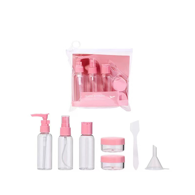 Conjunto de garrafas de viagem Shampoo plástico portátil recarregável Spray para cuidados com a pele Loção de viagem Cosméticos