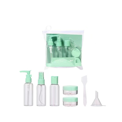 Conjunto de garrafas de viagem Shampoo plástico portátil recarregável Spray para cuidados com a pele Loção de viagem Cosméticos