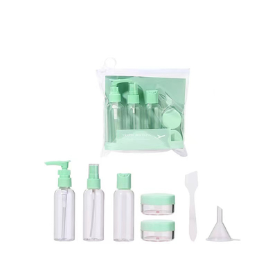 Conjunto de garrafas de viagem Shampoo plástico portátil recarregável Spray para cuidados com a pele Loção de viagem Cosméticos