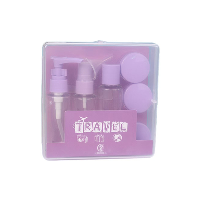 Conjunto de Viagem de Plástico 7 peças de 50ml Conjunto de Frascos Saco com Zíper Conjunto de Recipientes Cosméticos Spray Tampa Flip