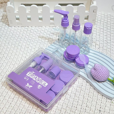 Conjunto de artigos de higiene pessoal de viagem de 7 peças Frasco pessoal Tampa de rosca Plástico portátil Spray