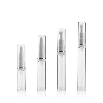 Recipiente de creme para os olhos de 5ml 10ml 15ml, aplicador plano, frasco airless para creme para os olhos