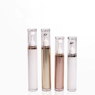 Recipiente de creme para os olhos de 5ml 10ml 15ml, aplicador plano, frasco airless para creme para os olhos
