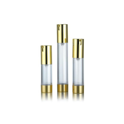 Frasco com bomba airless de plástico de 15ml, 30ml e 50ml para cosméticos, logotipo personalizado aceito