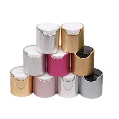 24mm Shiny Gold And Silver Aluminum Disc Cover Plastic Bottle Shampoo Silver Cap