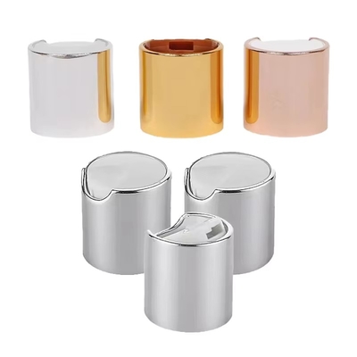 24mm Shiny Gold And Silver Aluminum Disc Cover Plastic Bottle Shampoo Silver Cap