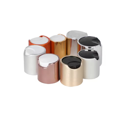 24mm Shiny Gold And Silver Aluminum Disc Cover Plastic Bottle Shampoo Silver Cap