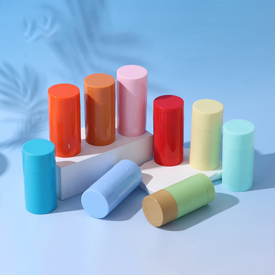 Recipiente cosmético cilíndrico de plástico AS 15g 30g 50g 75g 100g para fragrância, desodorante e bálsamo vazio
