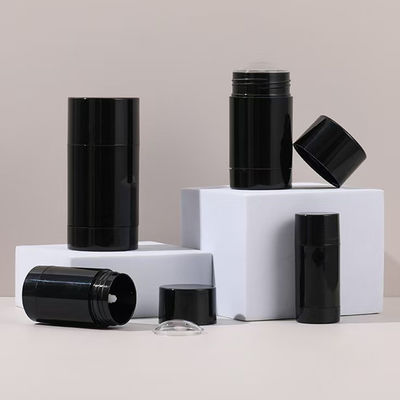 Bastão de desodorante vazio de plástico AS com rótulo privado, formato cilíndrico, 15g, 30g, 50g, 75g, 100g