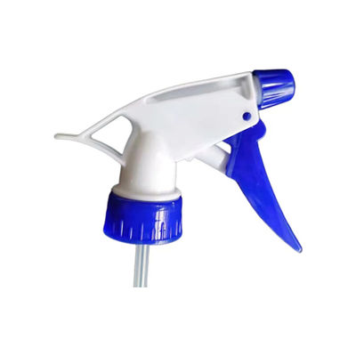 Bico pulverizador manual com gatilho azul e branco de plástico com cabeça de pulverização ajustável
