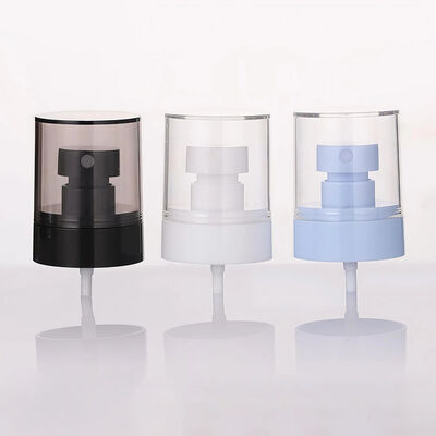 Pulverizador de bomba de plástico de meia tampa de 24 mm Neblina branca com tampa transparente