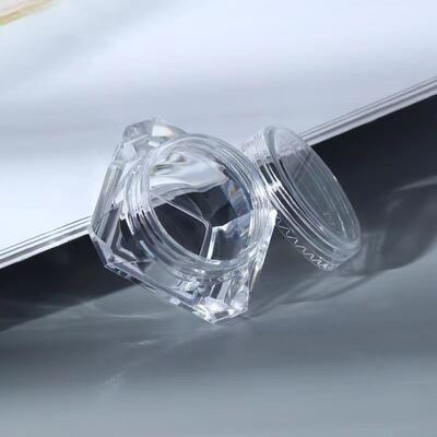 Pote de creme transparente portátil de viagem em material PS 3g 5g com opções de cores múltiplas Suporta impressão em seda colorida Personalizado Usado para embalagem de cuidados com a pele