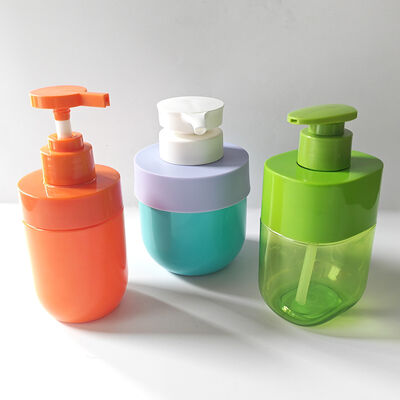 300ml frasco de loção quadrada cor personalizada manga de ombro corpo transparente embalagem de cuidados com a pele de luxo