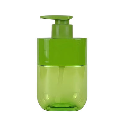 Frasco de Bomba de Loção Quadrado Premium de 300ml Cor Personalizada Manga de Ombro Corpo Transparente Embalagem de Luxo para Cuidados com a Pele