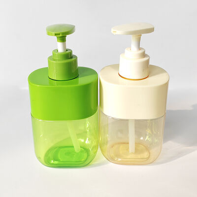 Frasco de Bomba de Loção Quadrado Premium de 300ml Cor Personalizada Manga de Ombro Corpo Transparente Embalagem de Luxo para Cuidados com a Pele
