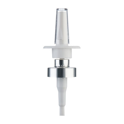 30/410 Pulverizador de névoa de bomba de spray nasal com tampa colorida e rolha de garrafa sem derramamento com bocal longo para fechamento por parafuso