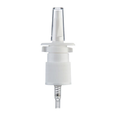 30/410 Pulverizador de névoa de bomba de spray nasal com tampa colorida e rolha de garrafa sem derramamento com bocal longo para fechamento por parafuso