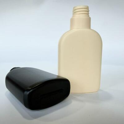 28mm 200ml HDPE 33g Matte Black/Beige Botão de plástico vazio para embalagem cosmética de loção de shampoo