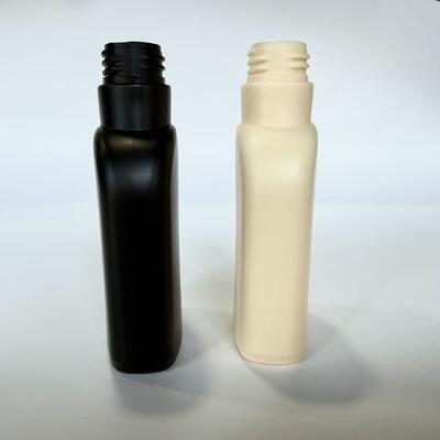 28mm 200ml HDPE 33g Matte Black/Beige Botão de plástico vazio para embalagem cosmética de loção de shampoo