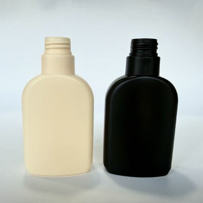 28mm 200ml HDPE 33g Matte Black/Beige Botão de plástico vazio para embalagem cosmética de loção de shampoo