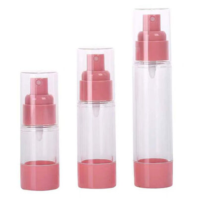 Botelha de Spray de vácuo rosa transparente sem ar 15ml 30ml 50ml recarregável Mini Cosmético Sprayer de névoa fina Portátil Viagem Vazio Toner de cuidados com a pele Perfume Atomizador Plastic Beauty Packaging Container