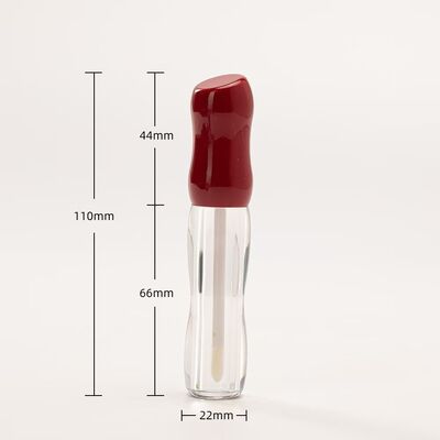 Gloss de lábios garrafas relógio de areia forma curva tubos de esmalte de lábios claros com varinhas de aplicador multi-brilhante Red Brown Caps recarregáveis recipientes de maquiagem de lábios para óleo de lábio