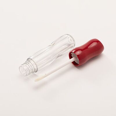 Gloss de lábios garrafas relógio de areia forma curva tubos de esmalte de lábios claros com varinhas de aplicador multi-brilhante Red Brown Caps recarregáveis recipientes de maquiagem de lábios para óleo de lábio