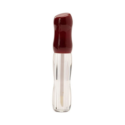 Gloss de lábios garrafas relógio de areia forma curva tubos de esmalte de lábios claros com varinhas de aplicador multi-brilhante Red Brown Caps recarregáveis recipientes de maquiagem de lábios para óleo de lábio