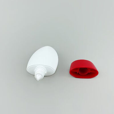 Rolo de protetor solar vazio em forma de ovo oval em garrafa Recipiente de desodorante roll-on de plástico branco fosco com tampa amarela Garrafa cosmética recarregável para loção solar Embalagem de desodorante de óleo corporal